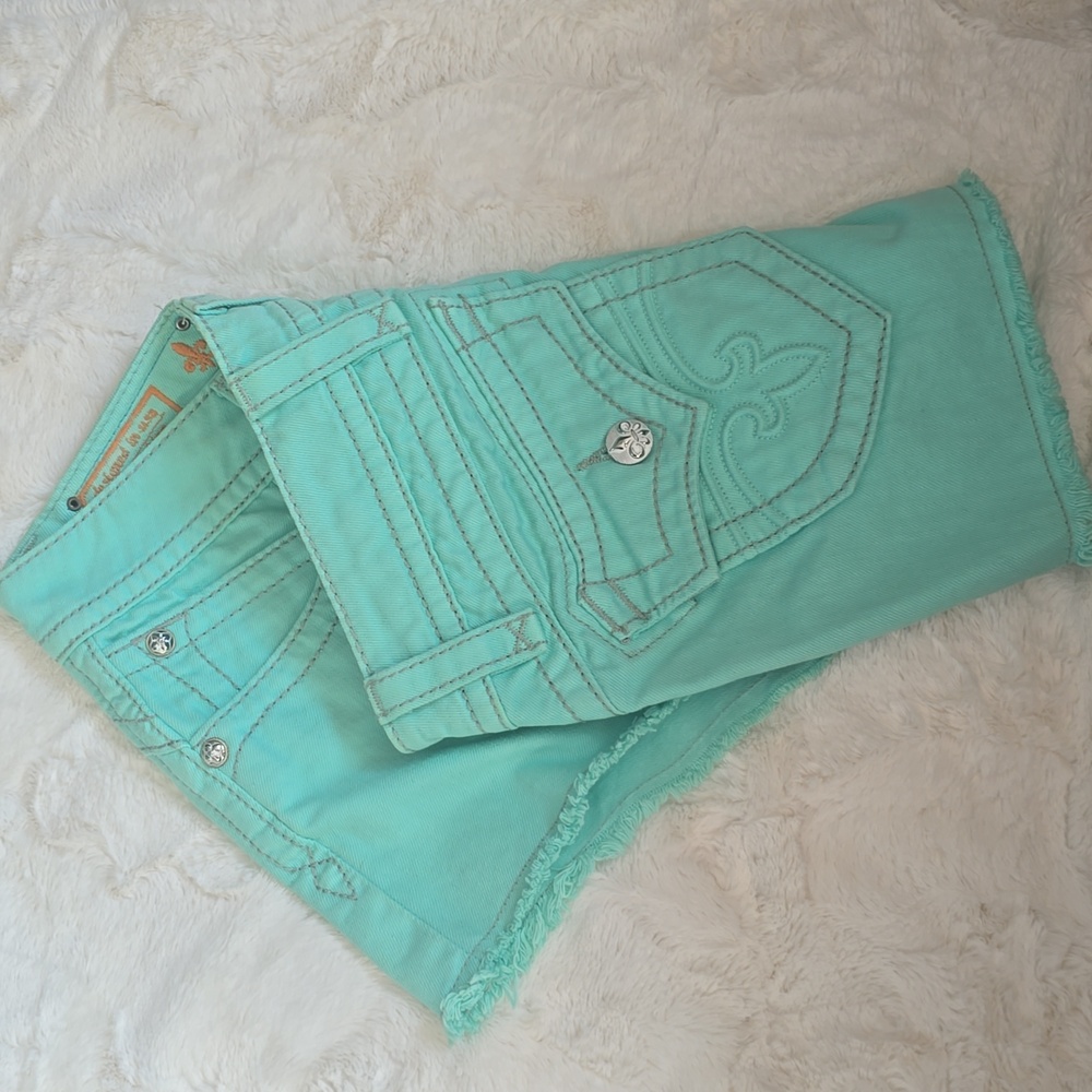 Rock Revival Women's Aqua Jean Shorts Size 28 Women's - Picture 4 of 8